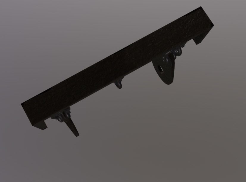 Metal Support Low-poly 3D model_5