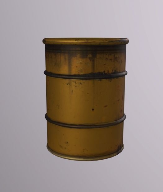 Warehouse Barrel Low-poly 3D model_4