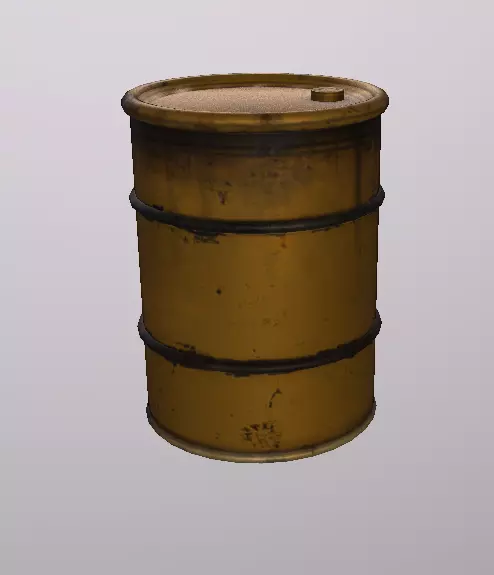 Warehouse Barrel Low-poly 3D model_0