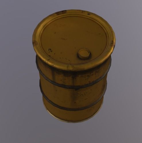 Warehouse Barrel Low-poly 3D model_2