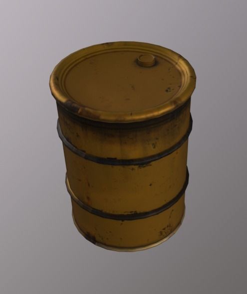 Warehouse Barrel Low-poly 3D model_5