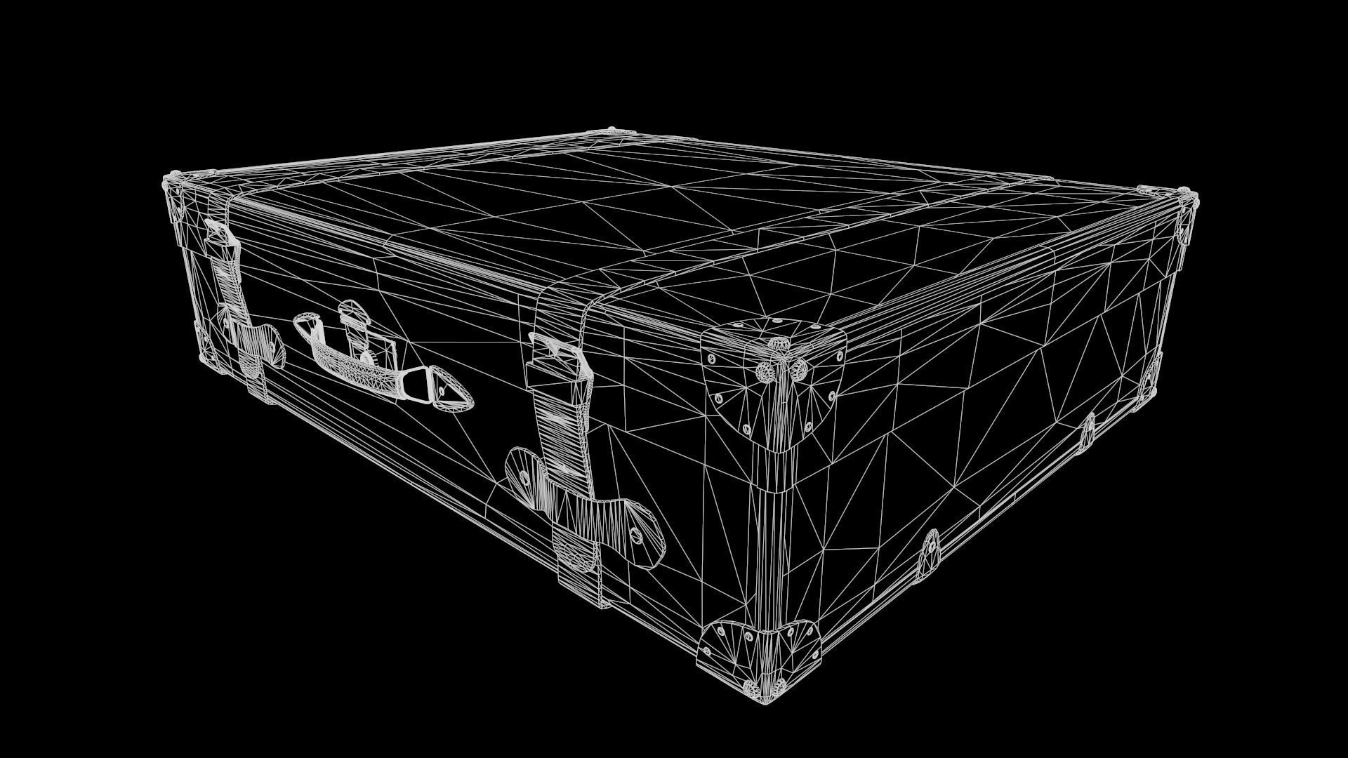 1930s Suitcase Low-poly 3D model_14