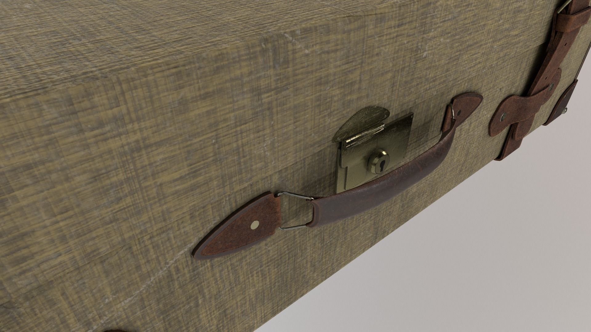 1930s Suitcase Low-poly 3D model_6