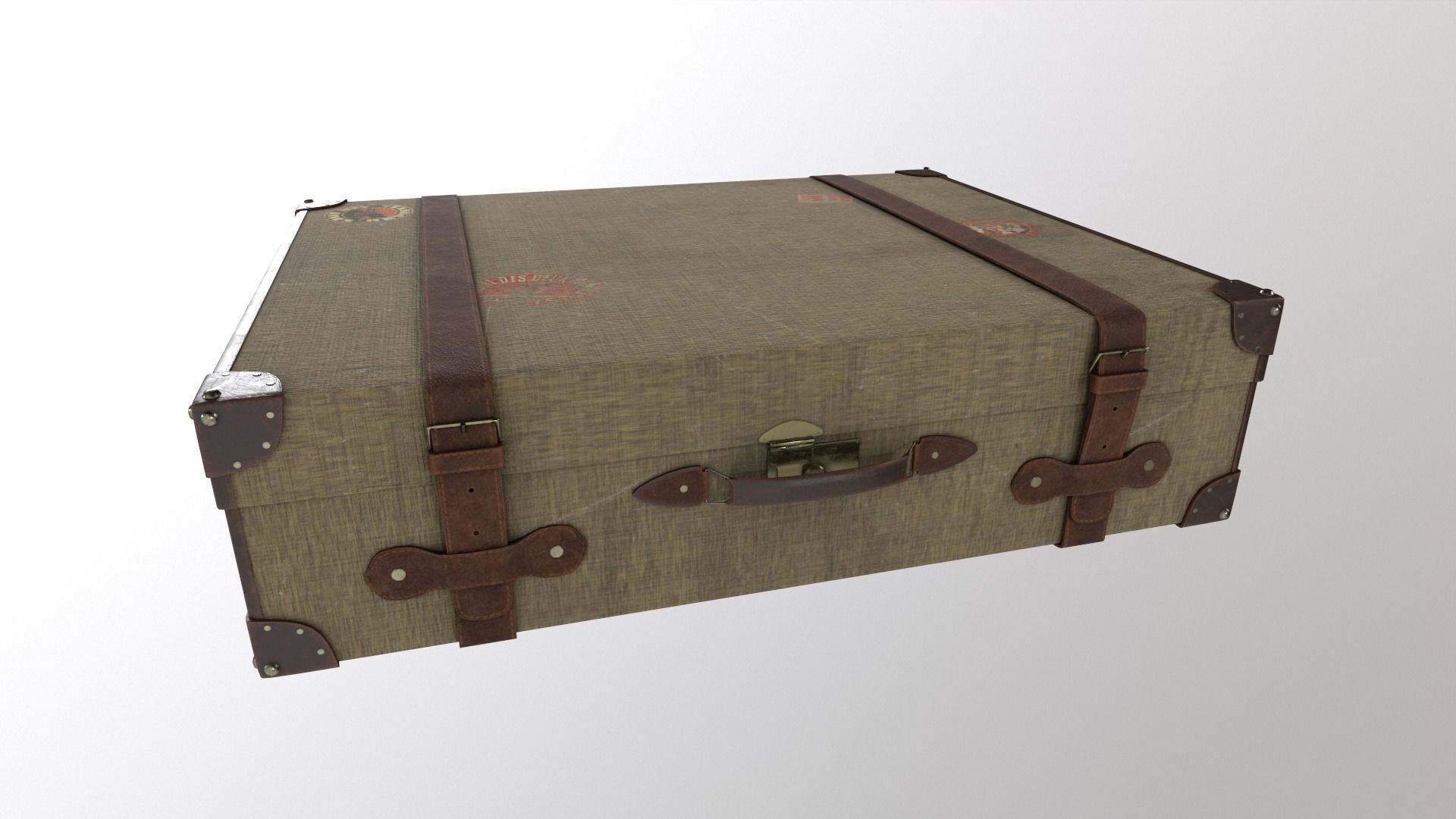 1930s Suitcase Low-poly 3D model_3