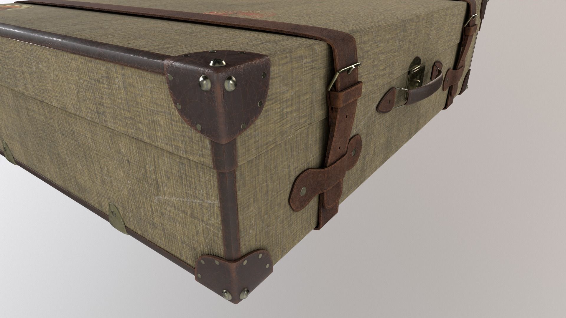 1930s Suitcase Low-poly 3D model_5