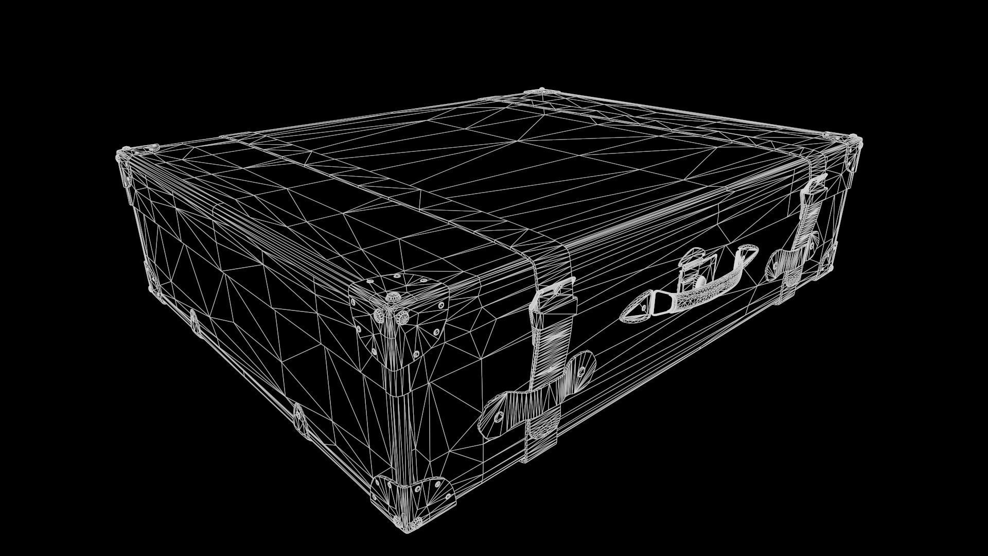 1930s Suitcase Low-poly 3D model_13