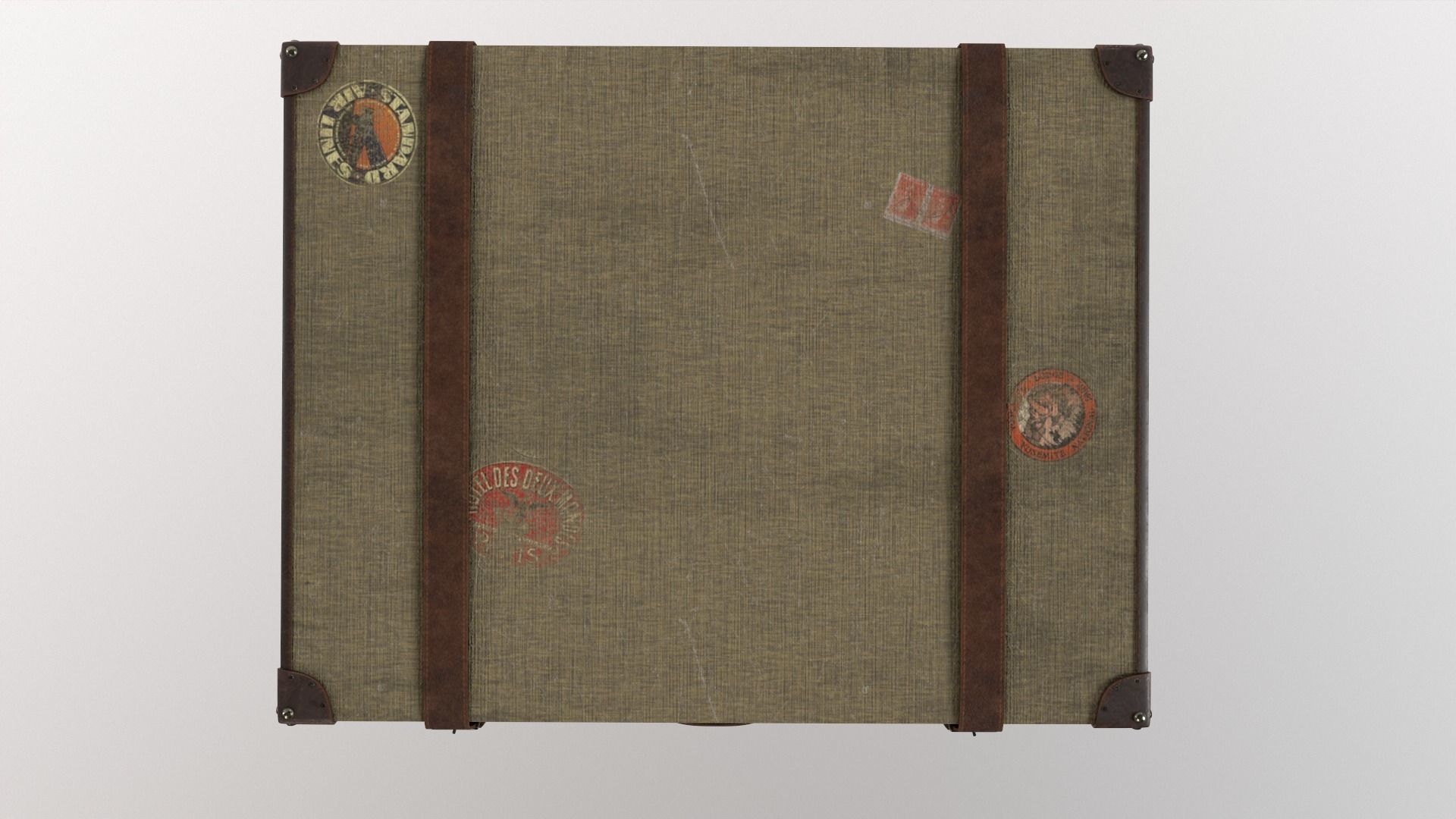 1930s Suitcase Low-poly 3D model_11