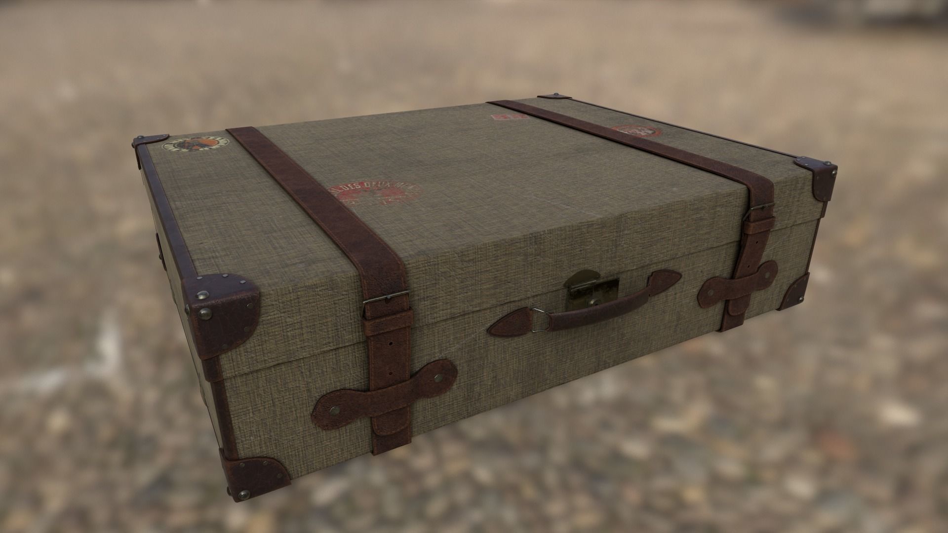 1930s Suitcase Low-poly 3D model_12