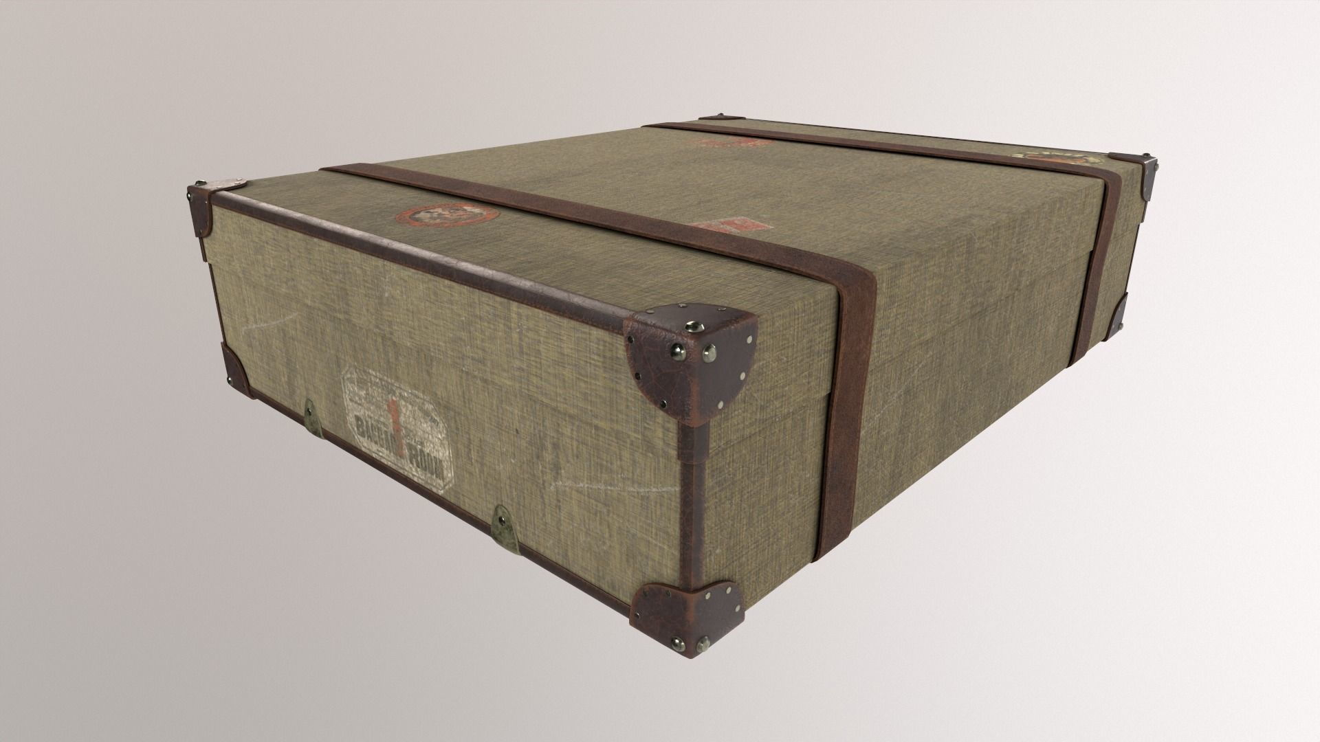 1930s Suitcase Low-poly 3D model_8