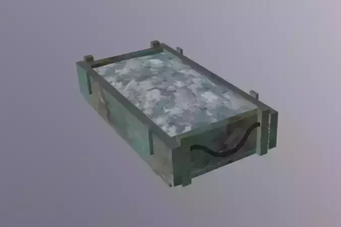 Wooden Crate with ice