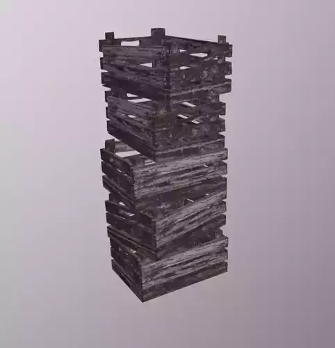 WoodCrate pills Low-poly 3D model