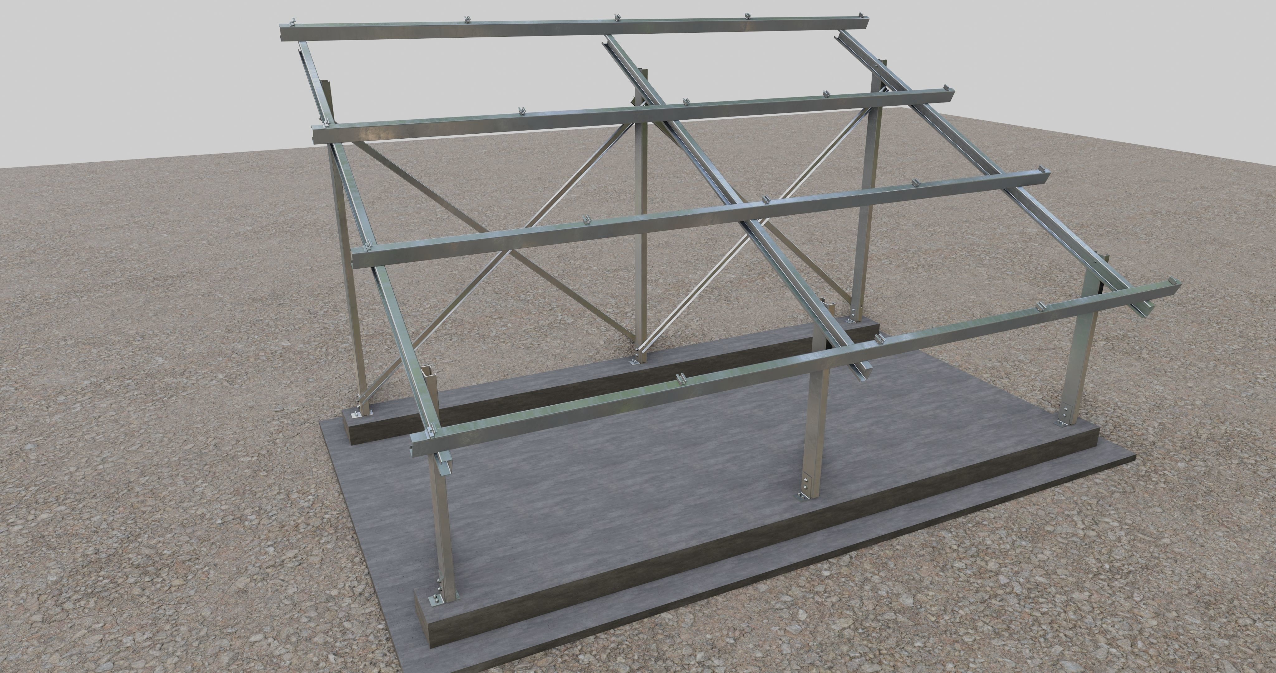Solar Panel Steel Construction Type 4 3D model_8