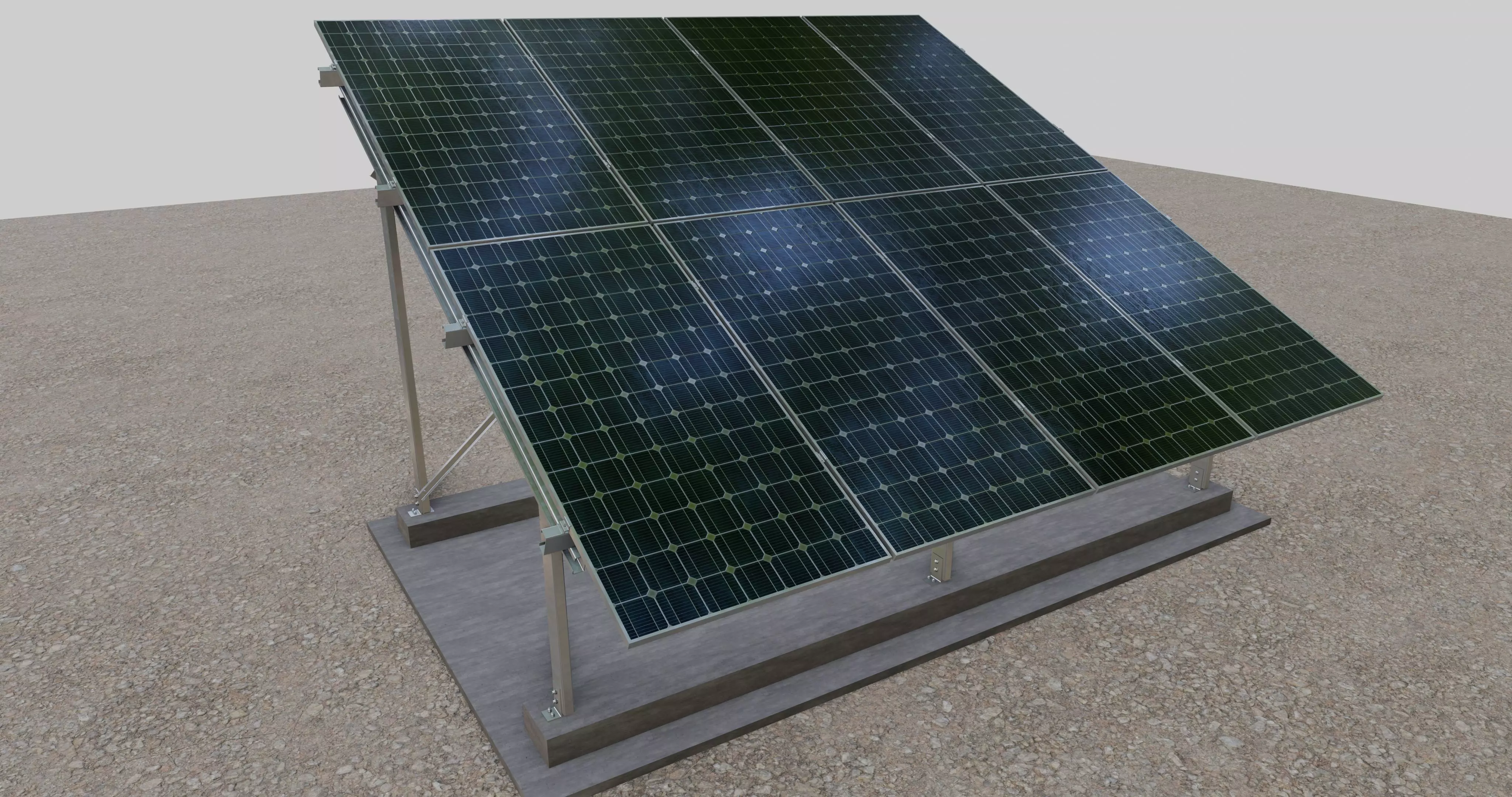 Solar Panel Steel Construction Type 4 3D model_0