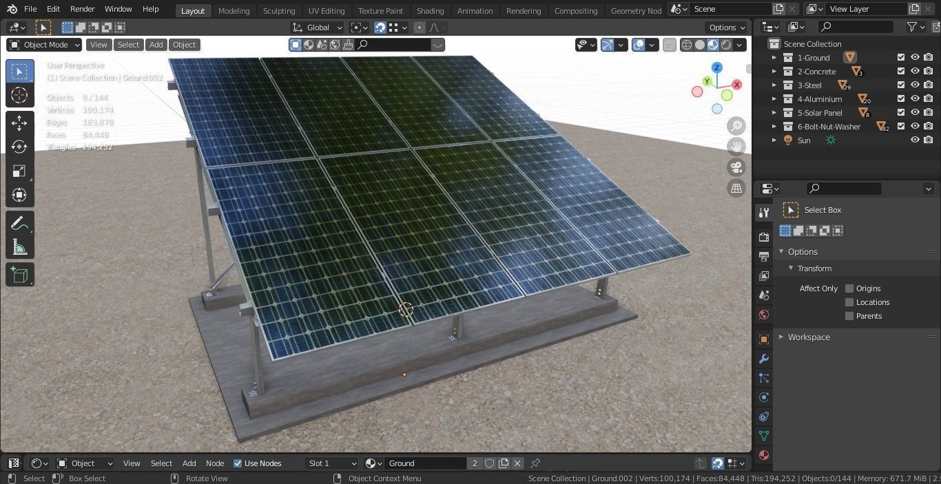 Solar Panel Steel Construction Type 4 3D model_23