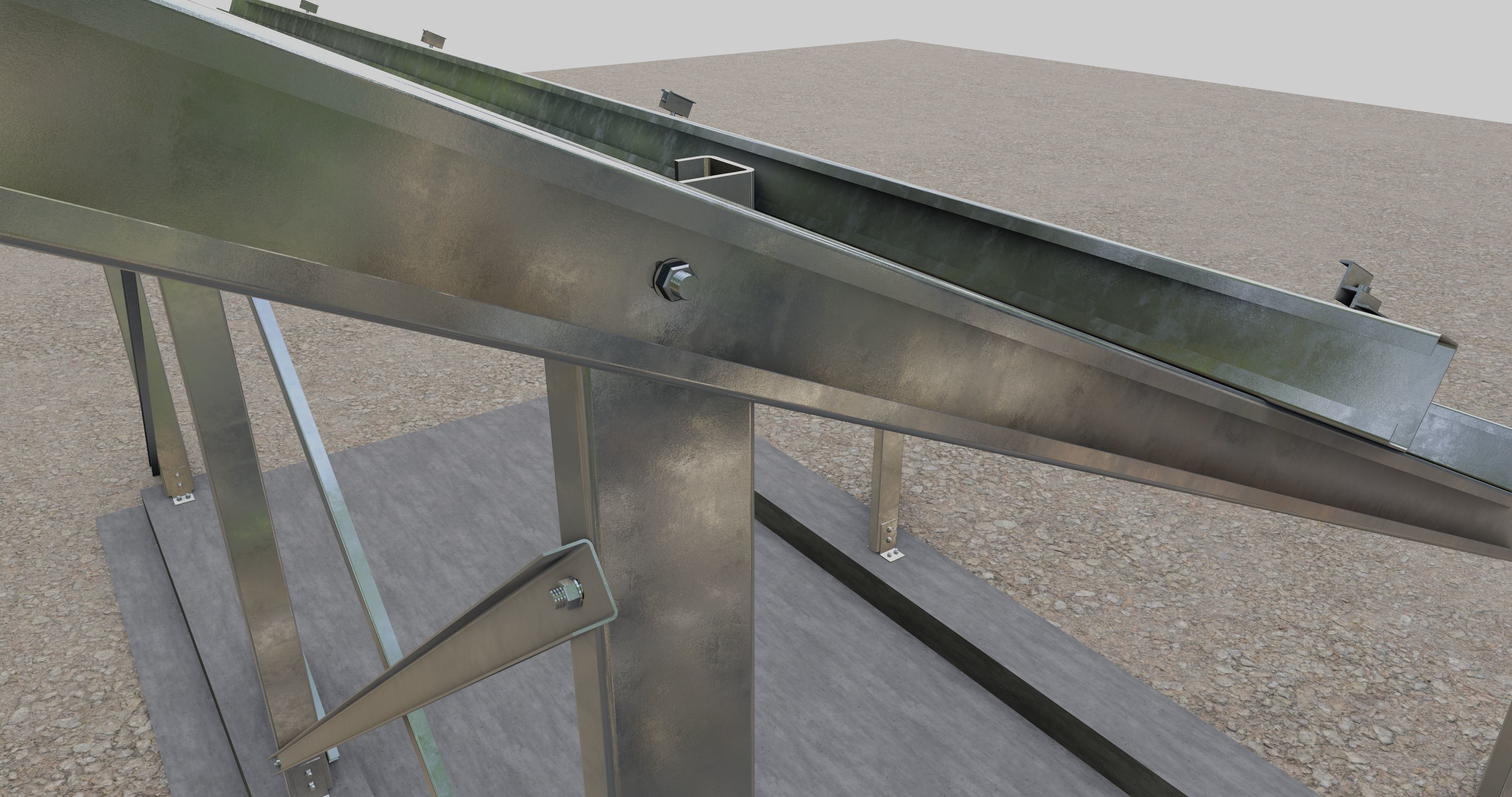 Solar Panel Steel Construction Type 4 3D model_10