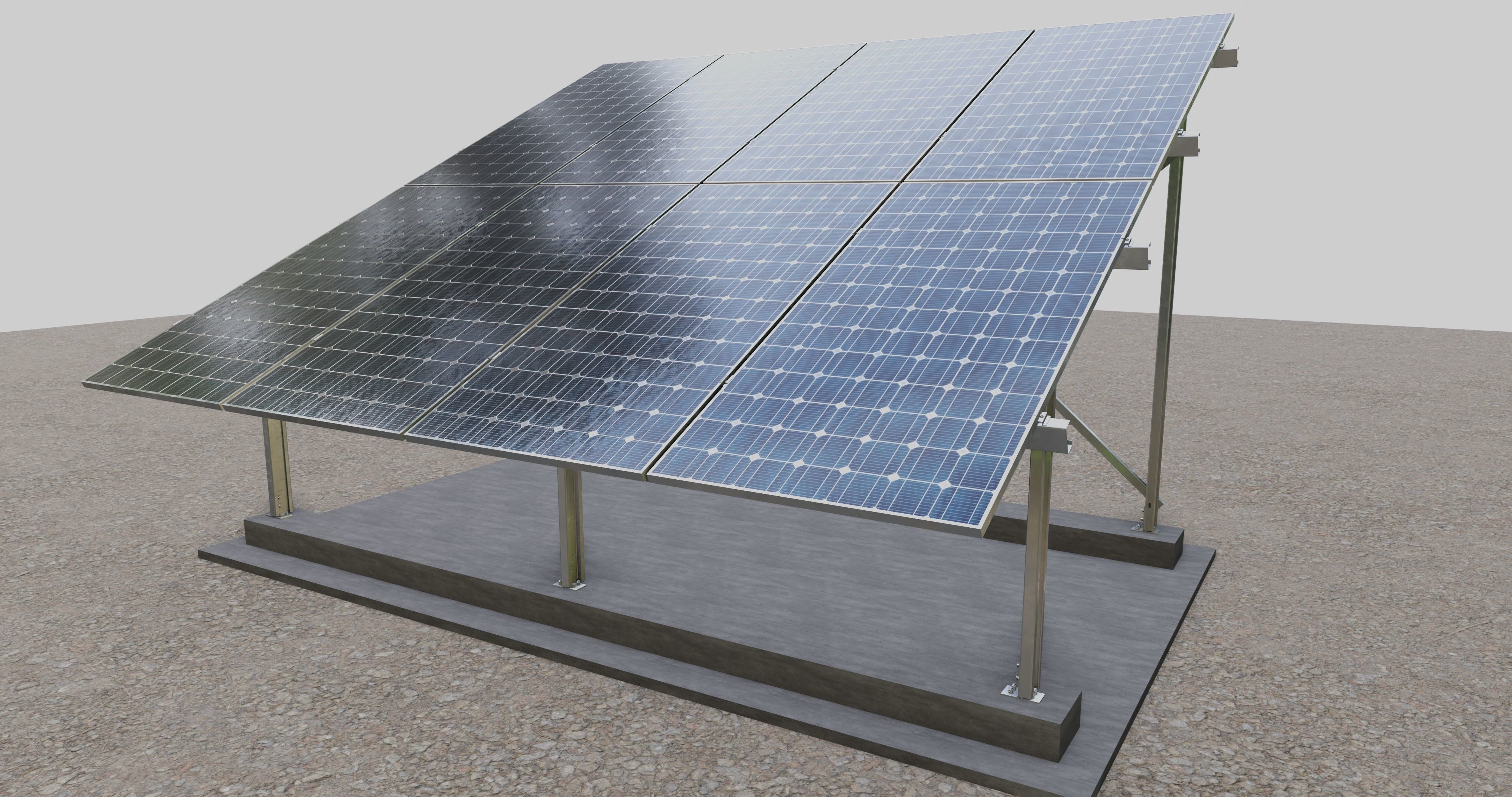 Solar Panel Steel Construction Type 4 3D model_1