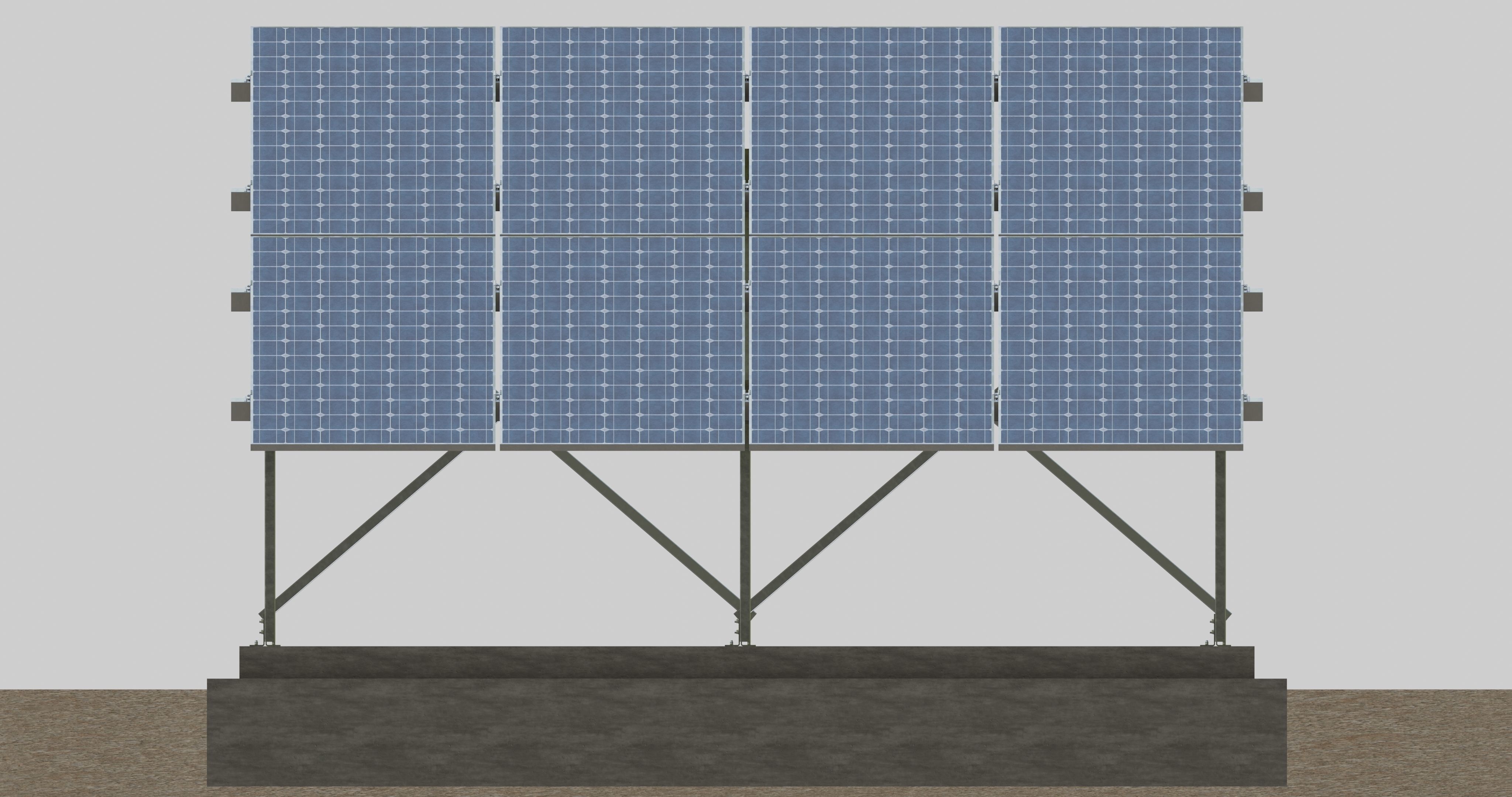 Solar Panel Steel Construction Type 4 3D model_5
