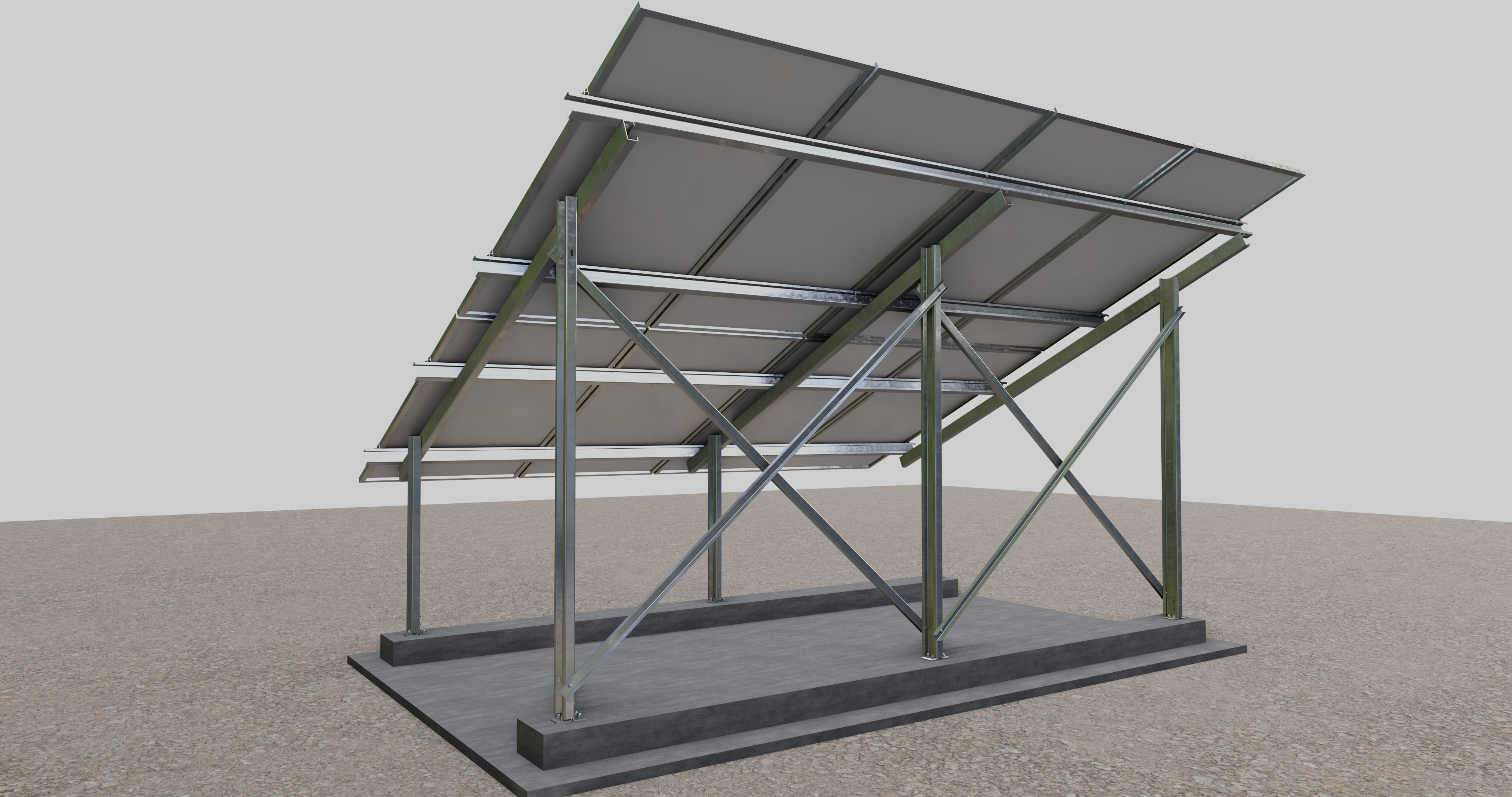 Solar Panel Steel Construction Type 4 3D model_3