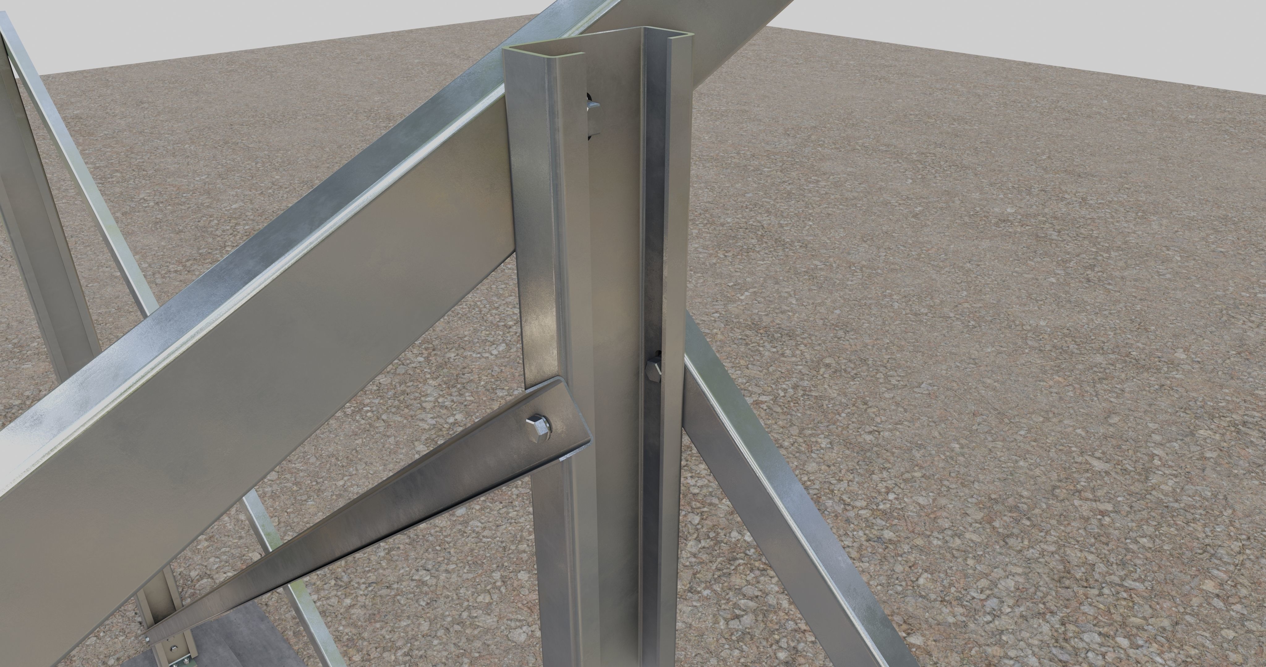 Solar Panel Steel Construction Type 4 3D model_16