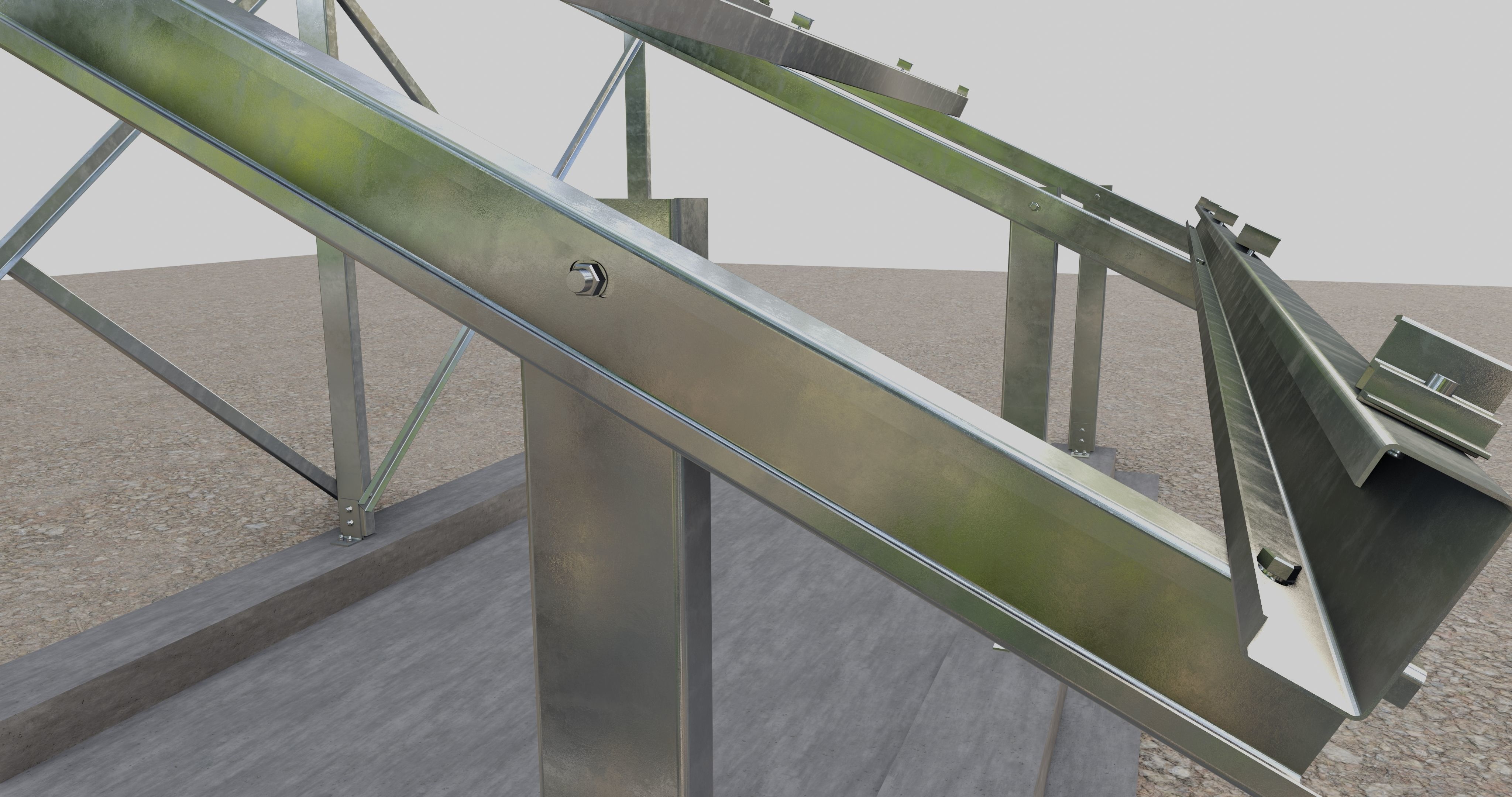 Solar Panel Steel Construction Type 4 3D model_11