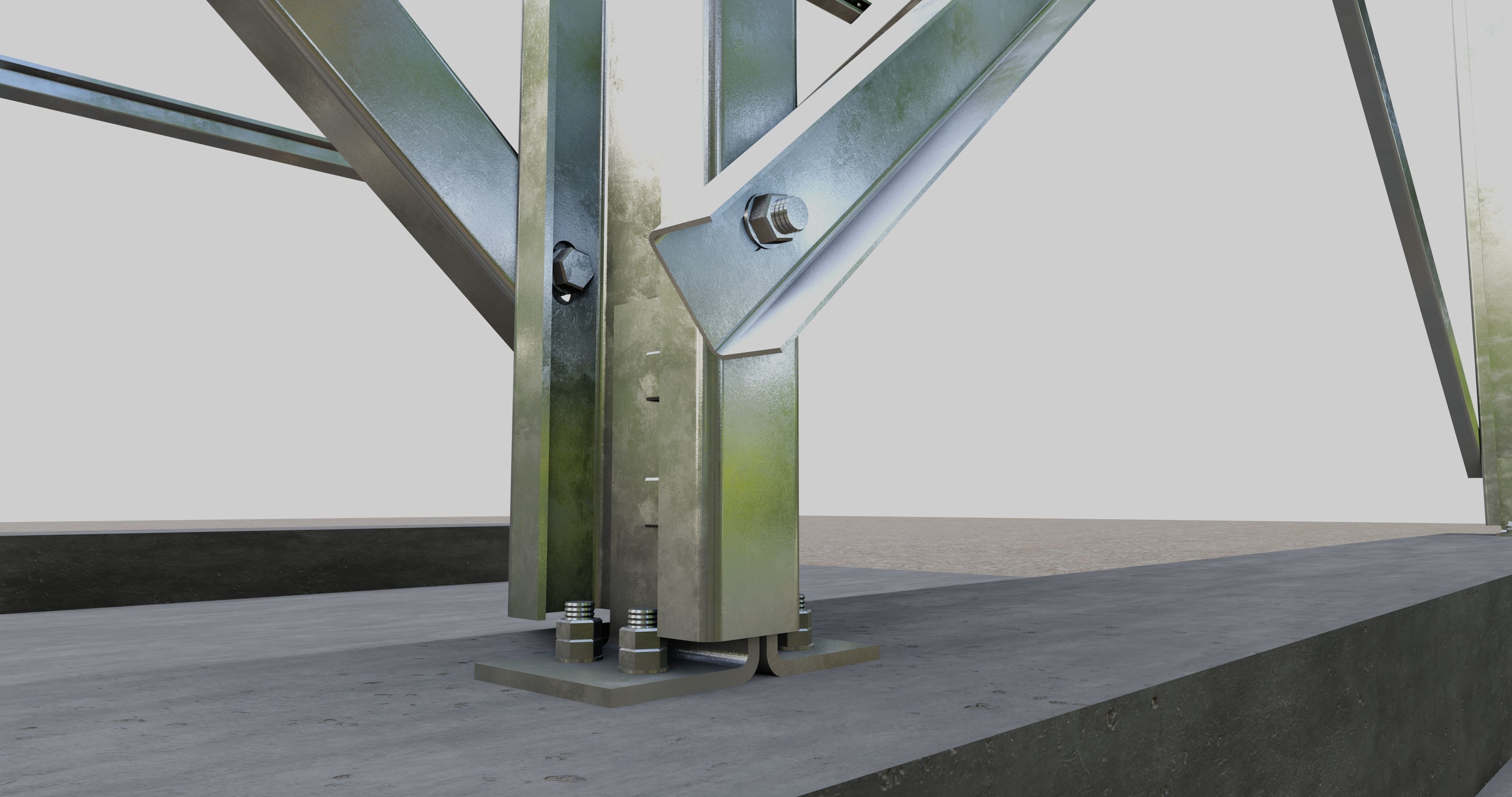 Solar Panel Steel Construction Type 4 3D model_14