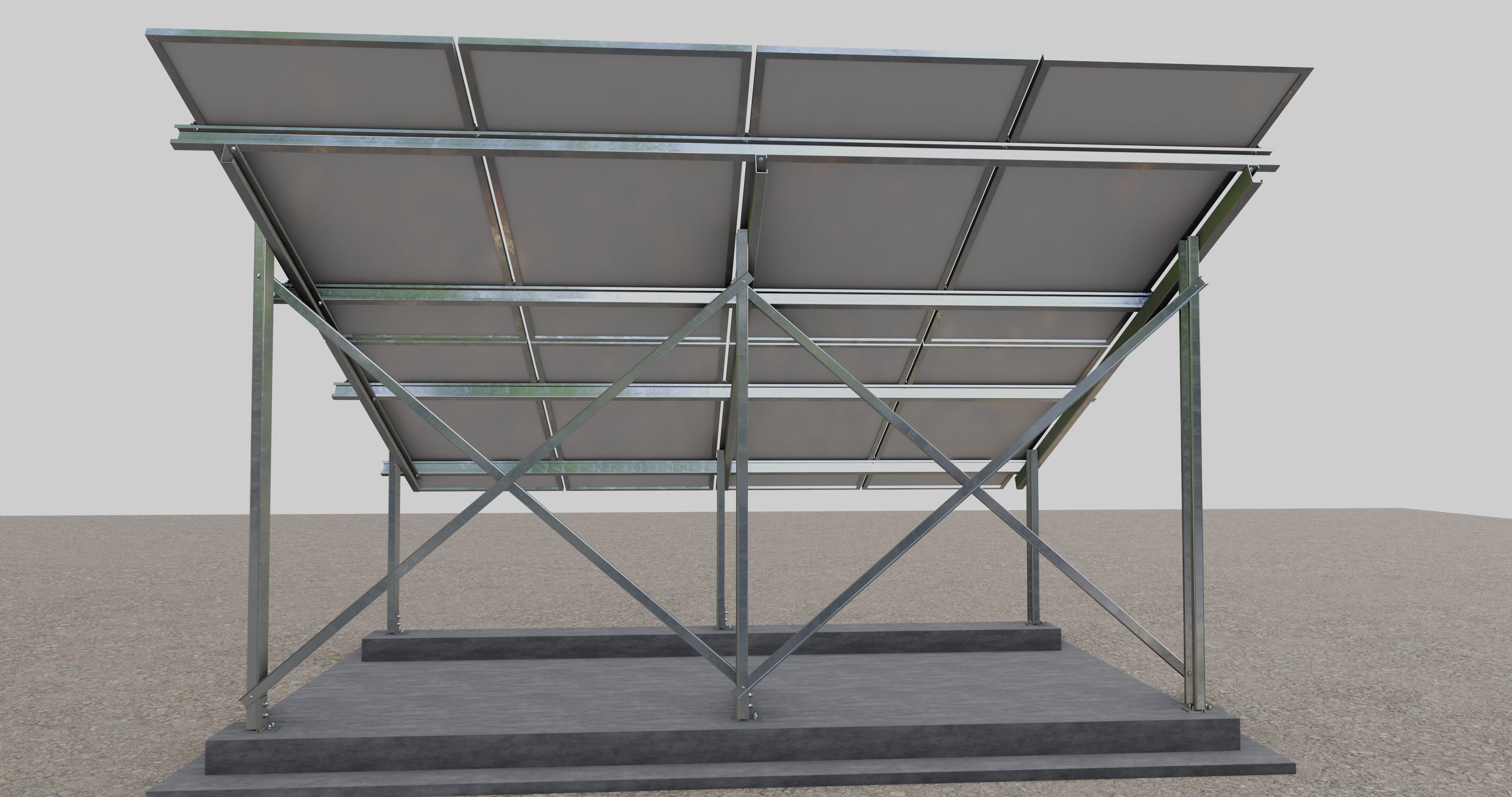 Solar Panel Steel Construction Type 4 3D model_7