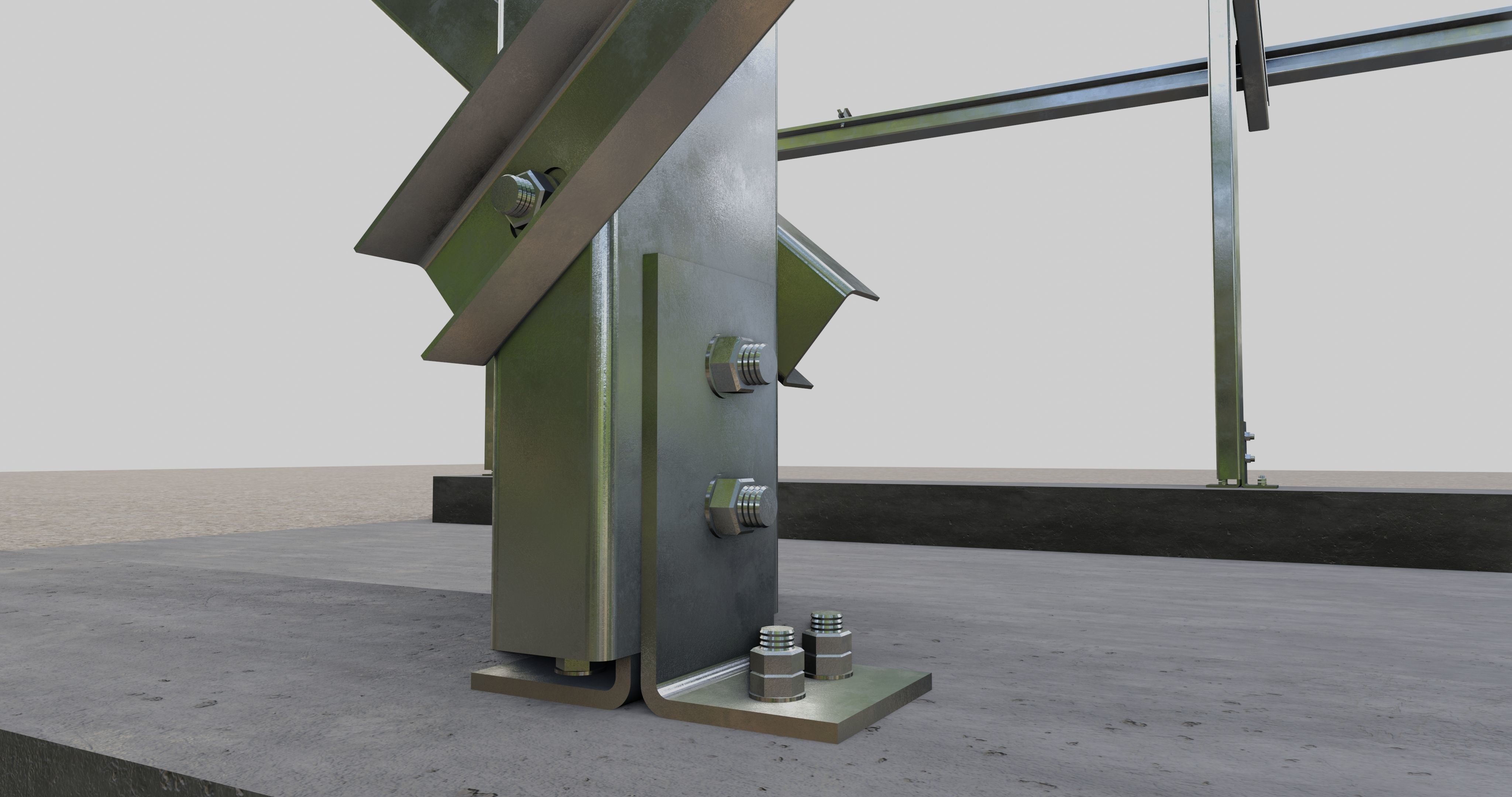 Solar Panel Steel Construction Type 4 3D model_15