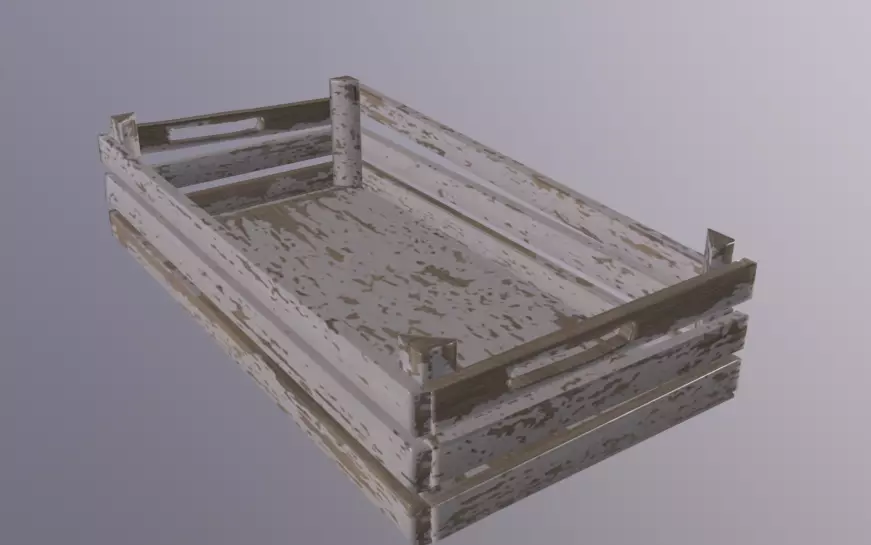 WoodenCrate Low-poly 3D model_0