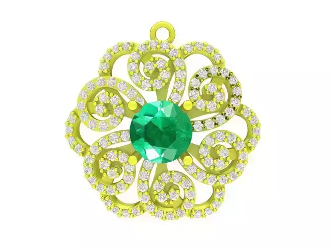hongkong art diamond women pendant 4953