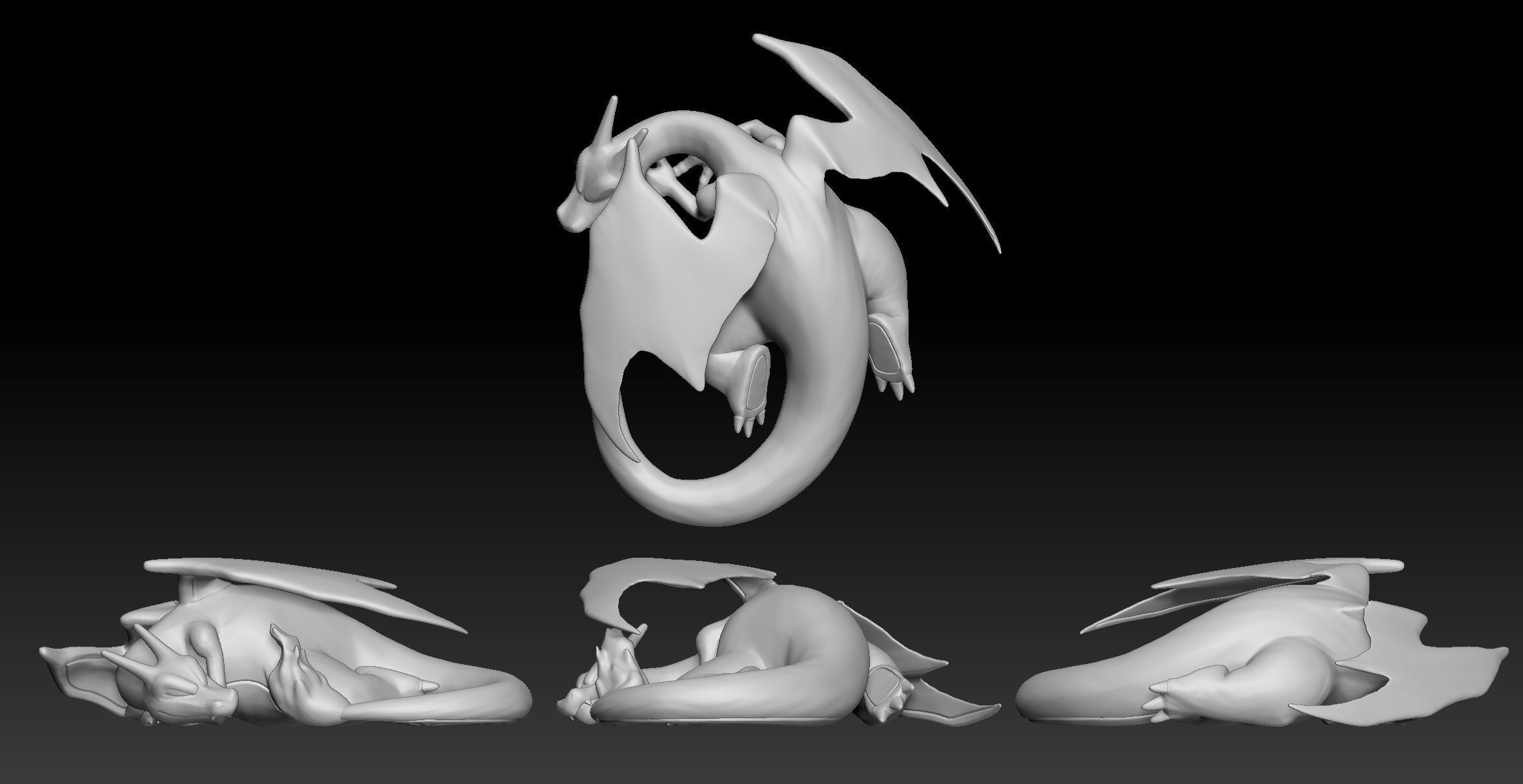 Pokemon Charmander Charmeleon Charizard 3D print model_6