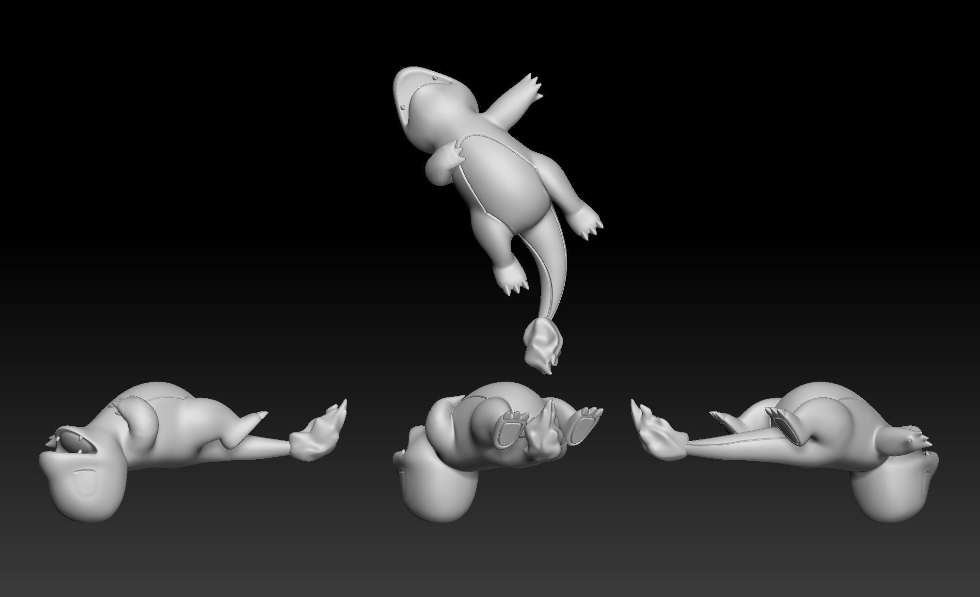 Pokemon Charmander Charmeleon Charizard 3D print model_2