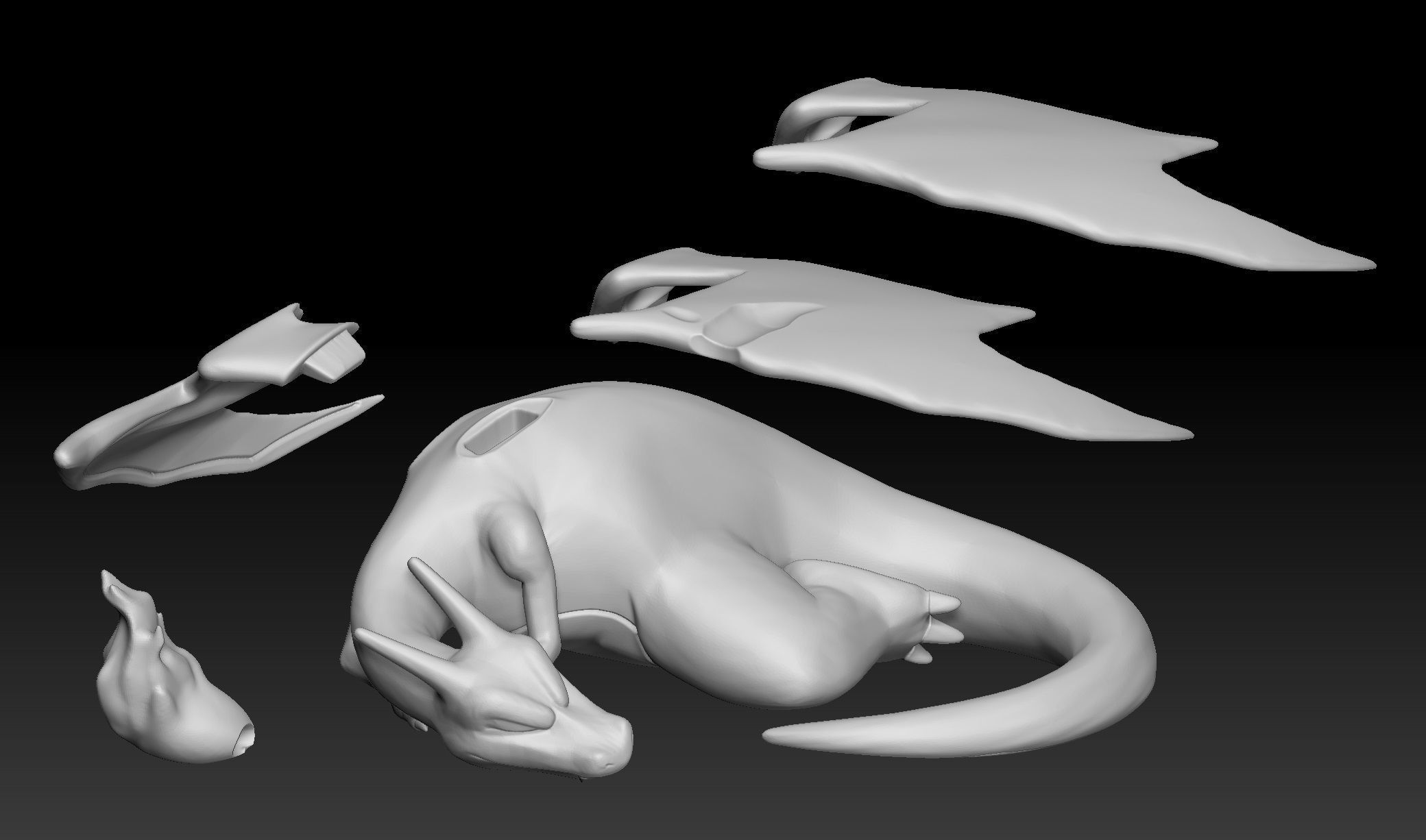 Pokemon Charmander Charmeleon Charizard 3D print model_7