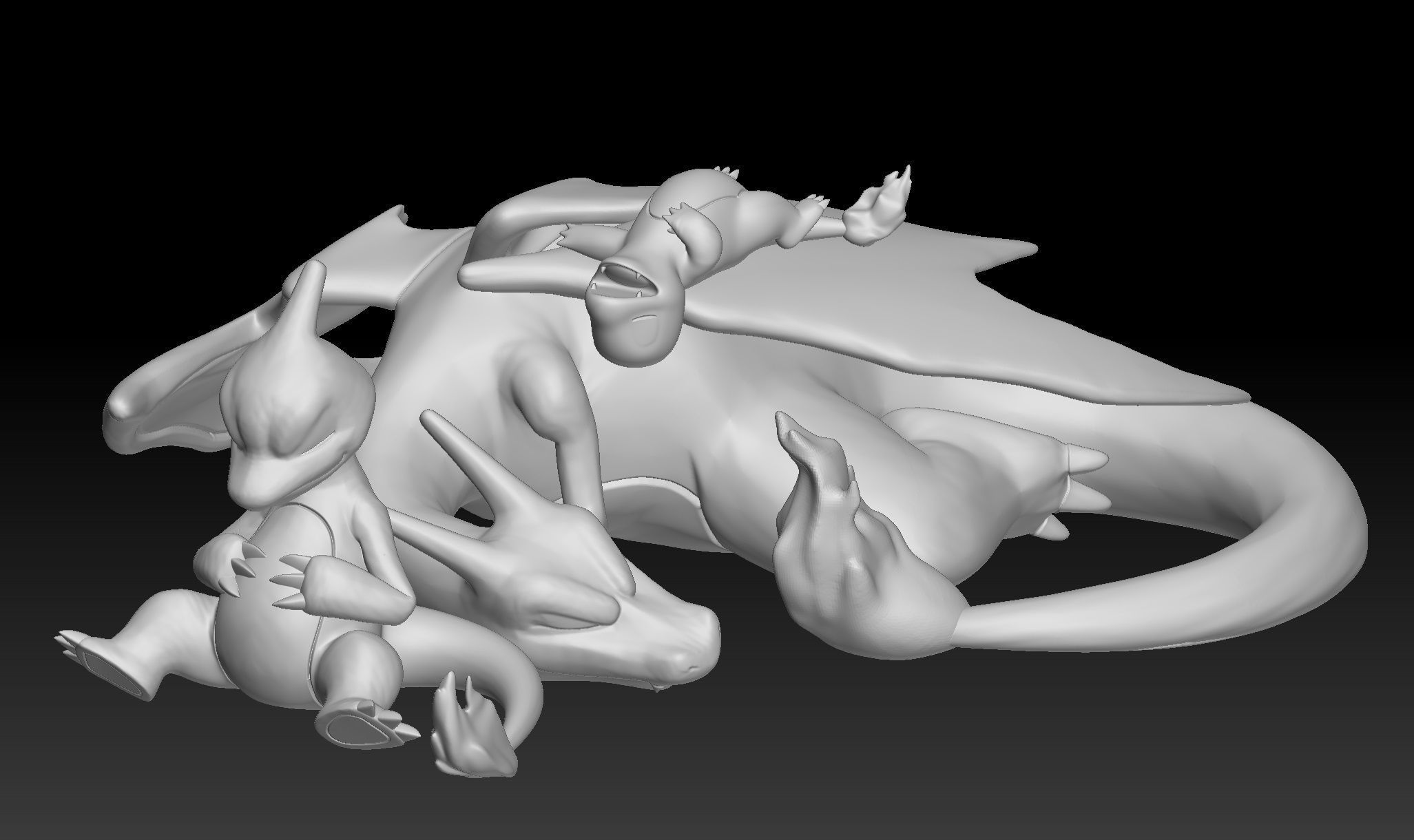 Pokemon Charmander Charmeleon Charizard 3D print model_1