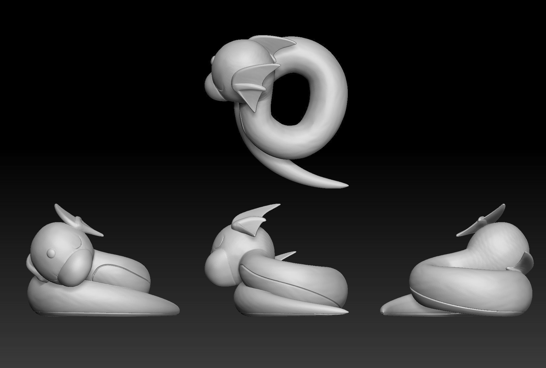 Pokemon Dratini Dragonair Dragonite 3D print model_1