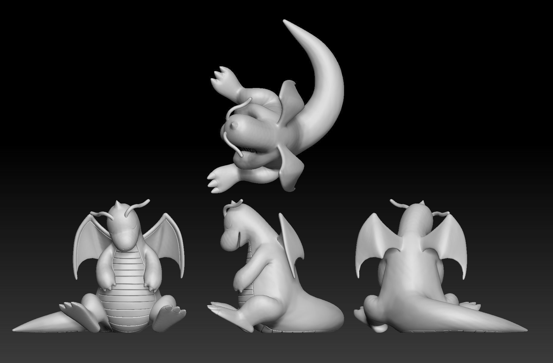 Pokemon Dratini Dragonair Dragonite 3D print model_3