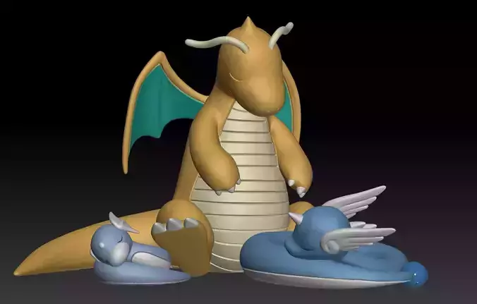 Pokemon Dratini Dragonair Dragonite