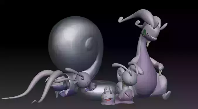 Pokemon Goomy  Hisuian Sliggoo Goodra 3D print model