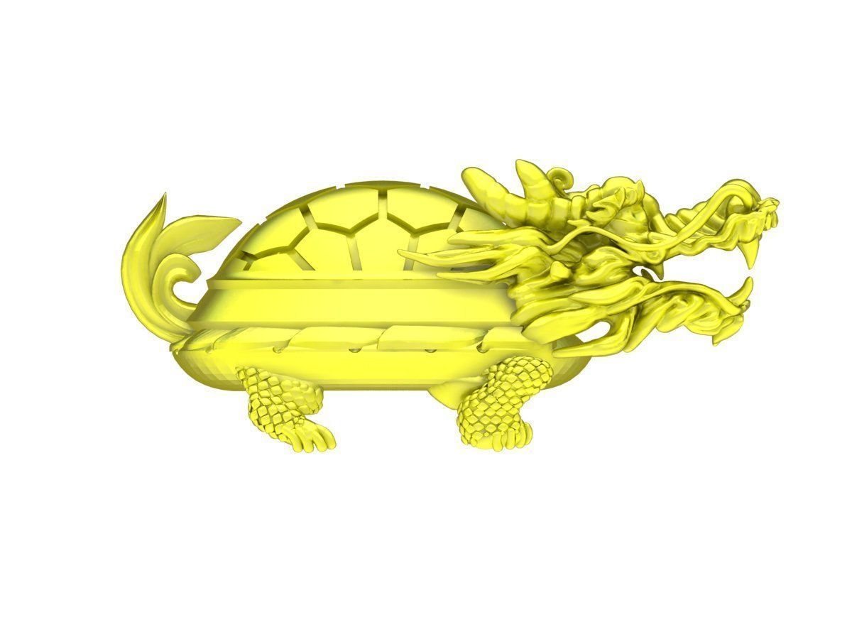 24k turtle turns dragon 4963 3D print model_2