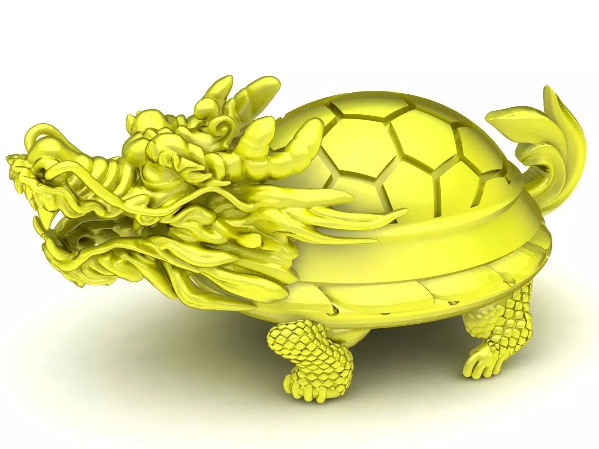 24k turtle turns dragon 4963 3D print model_0