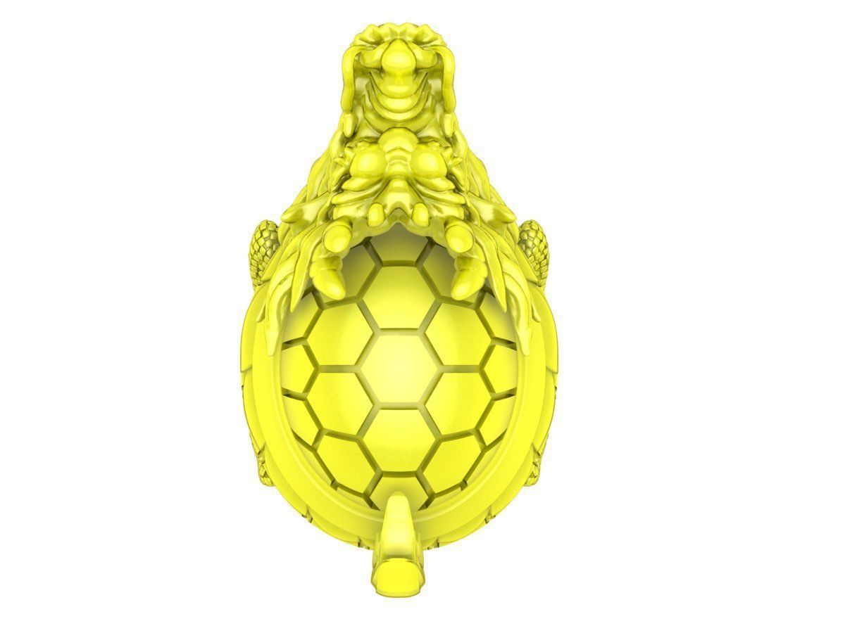 24k turtle turns dragon 4963 3D print model_1