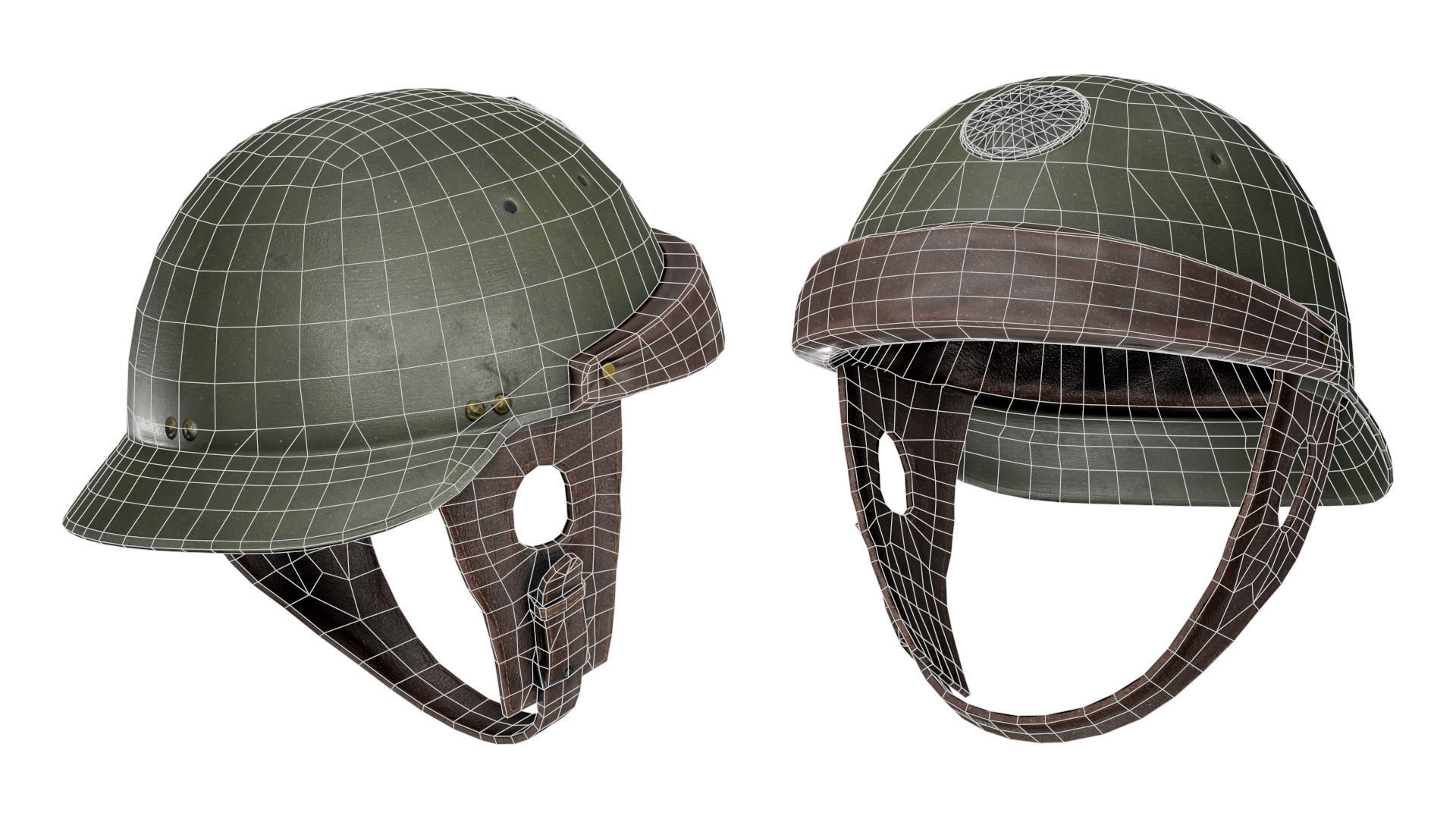 FRENCH WWII HELMET MODELE M35 Low-poly 3D model_6
