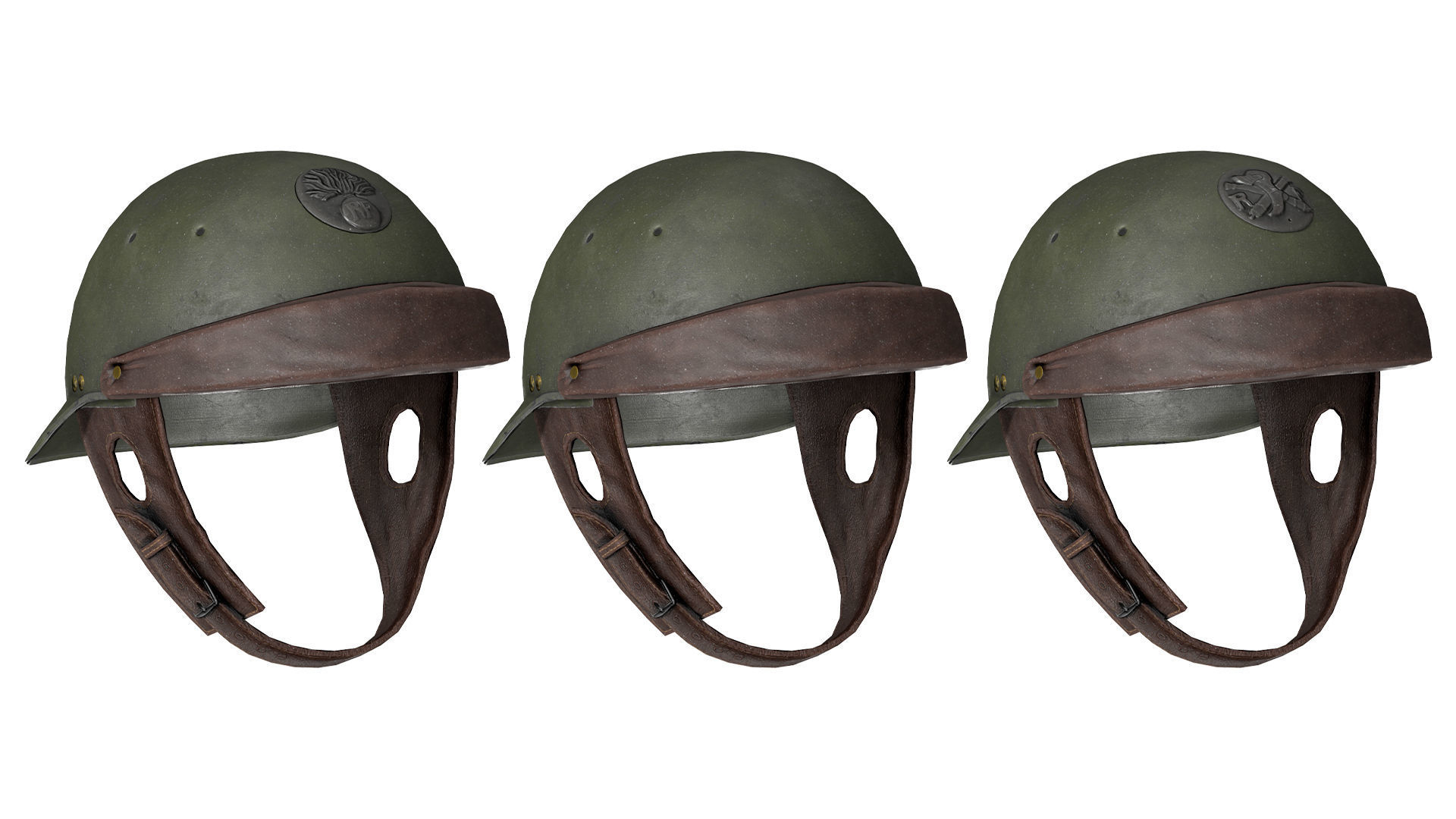 FRENCH WWII HELMET MODELE M35 Low-poly 3D model_1