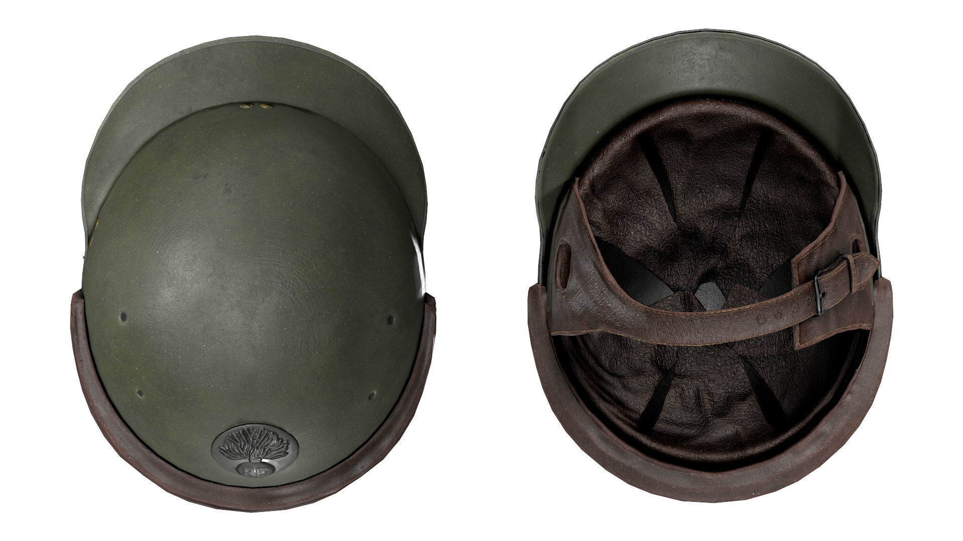 FRENCH WWII HELMET MODELE M35 Low-poly 3D model_4