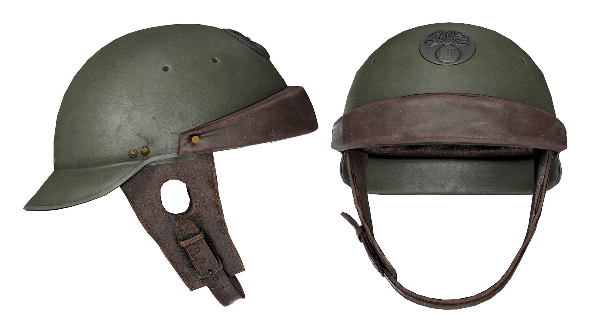 FRENCH WWII HELMET MODELE M35 Low-poly 3D model_5