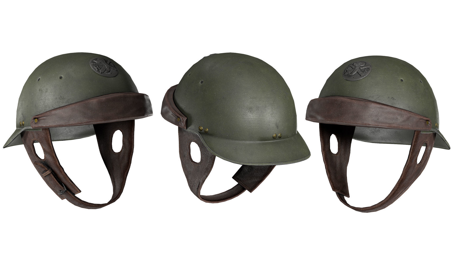 FRENCH WWII HELMET MODELE M35 Low-poly 3D model_2