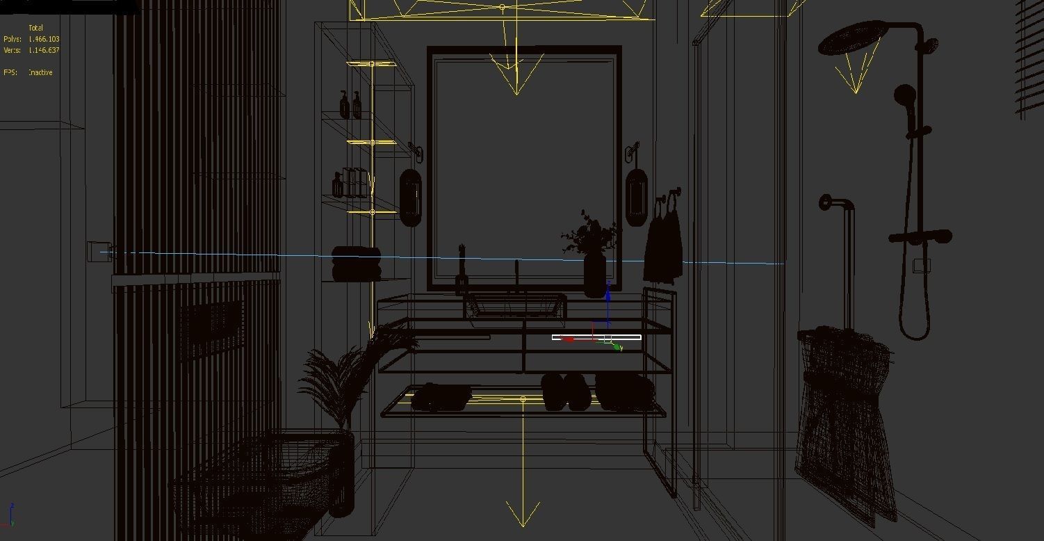 Bathroom Scene Low-poly 3D model_2