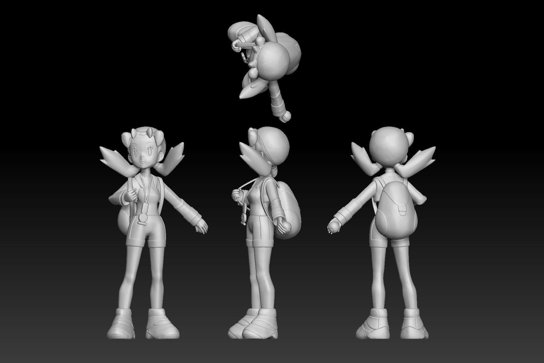Pokemon Trainer Kris 3D print model_2