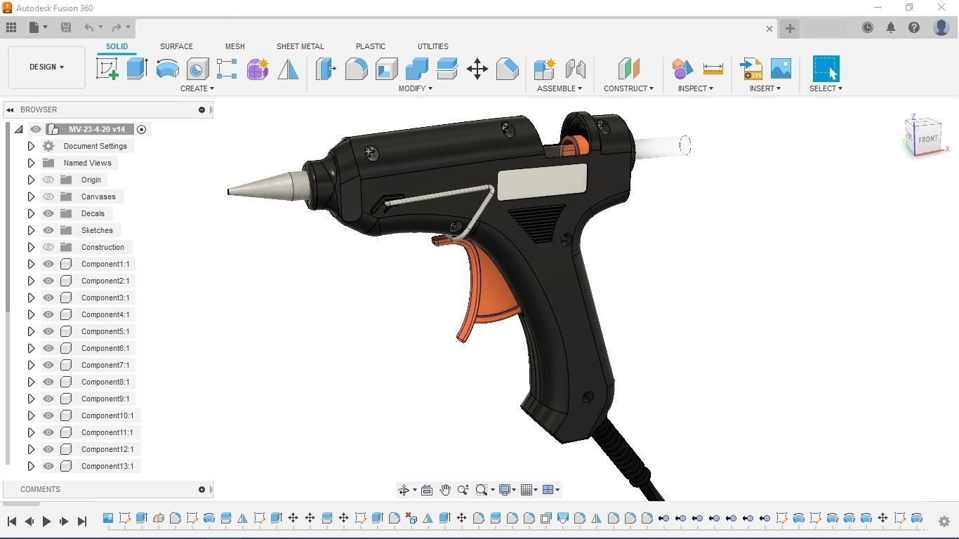 Realistic Glue Gun Model 3D model_2