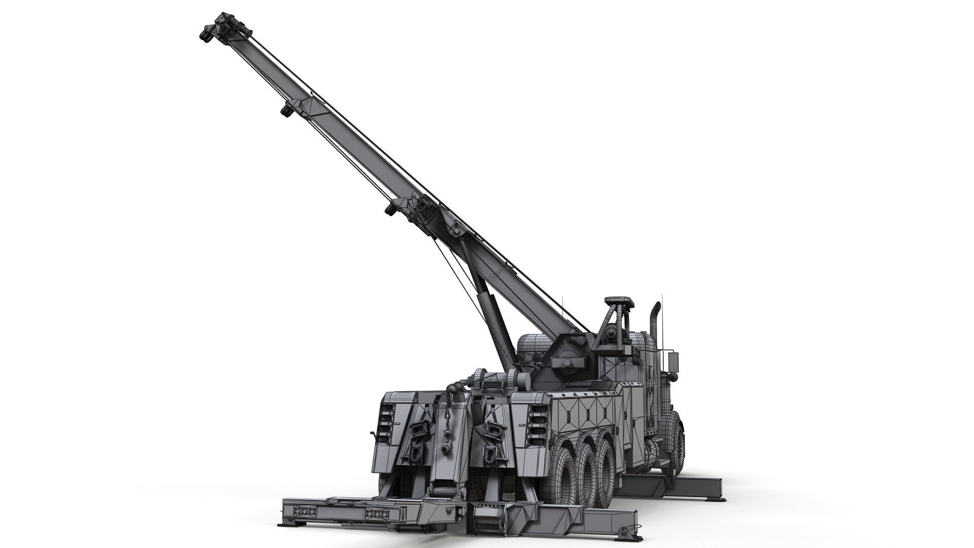 Kenworth W900 wrecker truck Low-poly 3D model_28