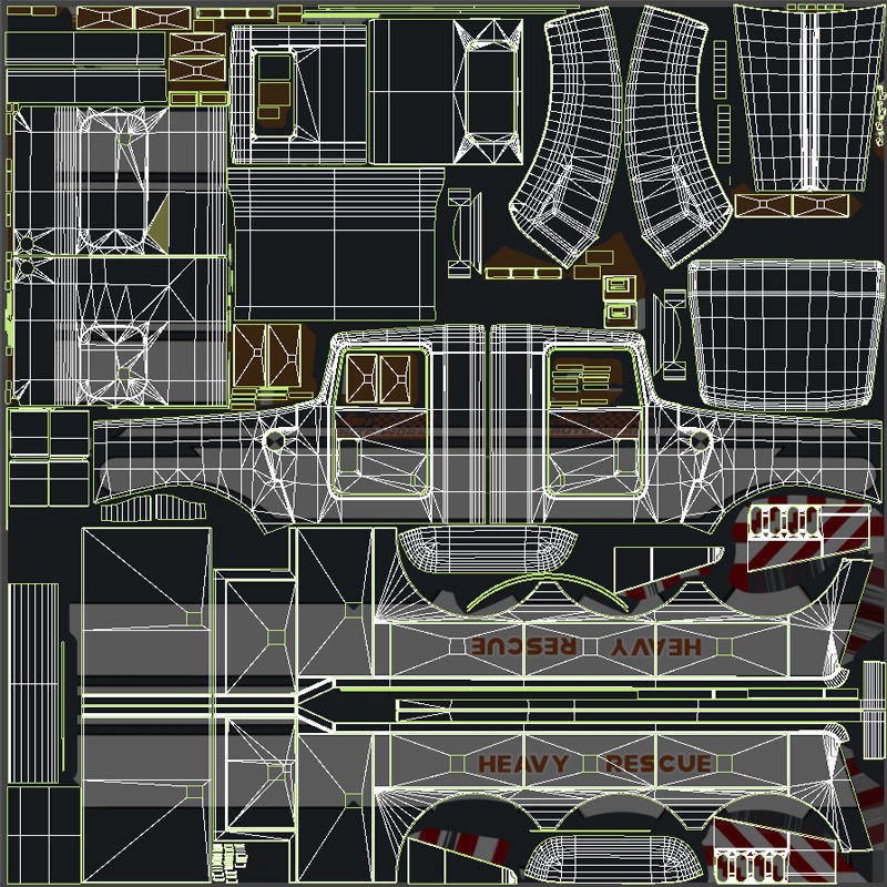 Kenworth W900 wrecker truck Low-poly 3D model_67